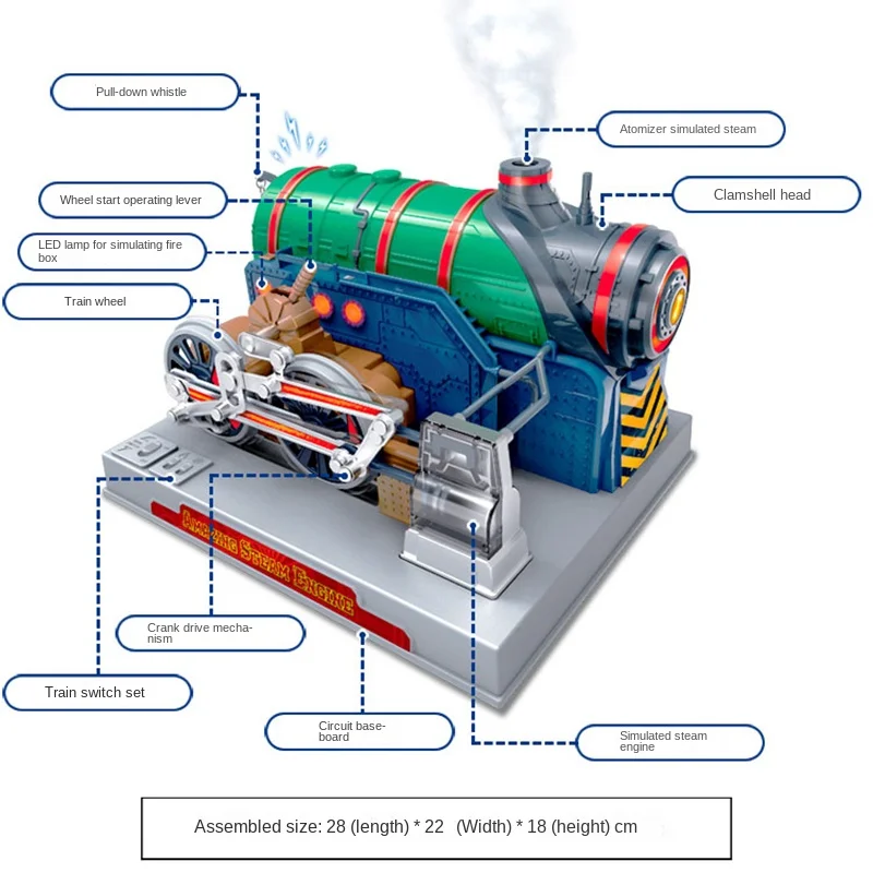 Watt Steam Engine Train Head Assembly Model DIY Scientific Principle Toy Boy Girl Gift