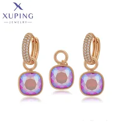 Xuping Jewelry Elegant Charm Earrings and Necklace Crystal Jewelry Set for Women Girl Party Birthday Gift 60206
