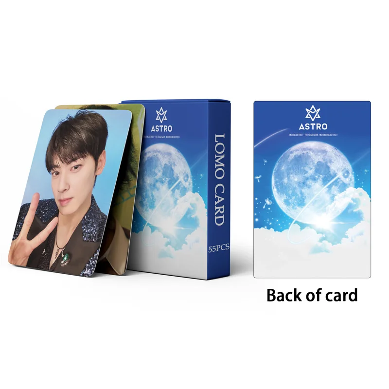 Kpop 55pcs/set ASTRO 8th Anniversary Album MJ JINJIN EUNWOO Collectible Photo Card LOMO Card Rocky Yoon SANHA Postcard Gift