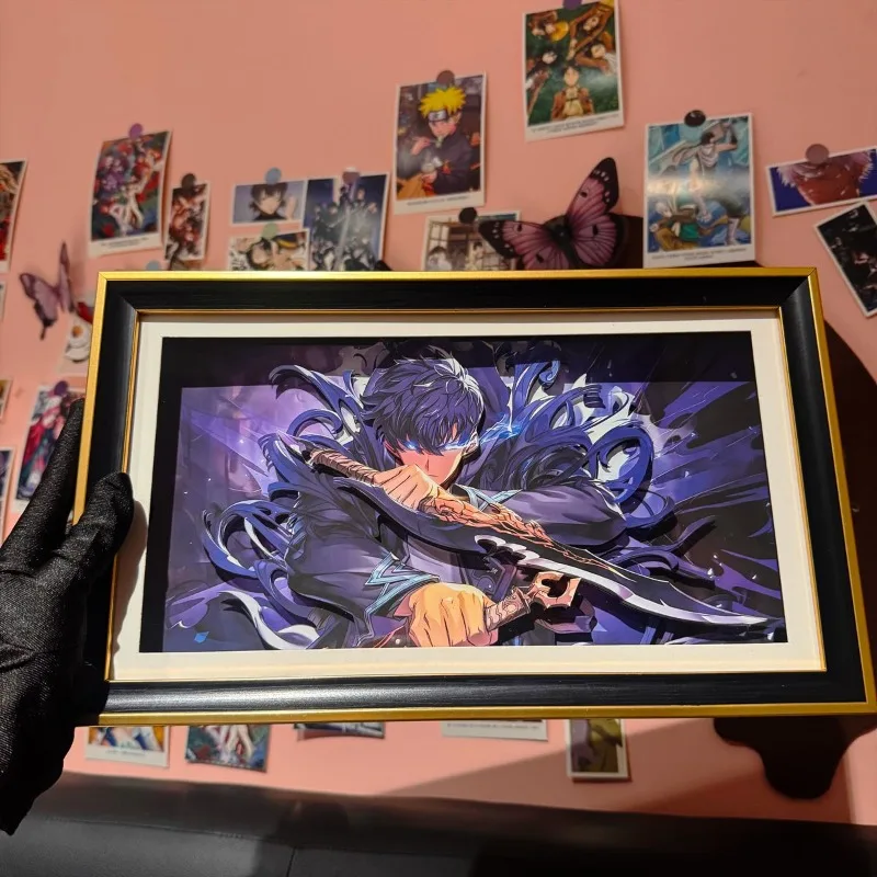 

Solo Leveling 3D Layered Paper Art Shadow Box with Frame, Korean Anime - Collectible Wall Art for Game Lovers & Memorabilia