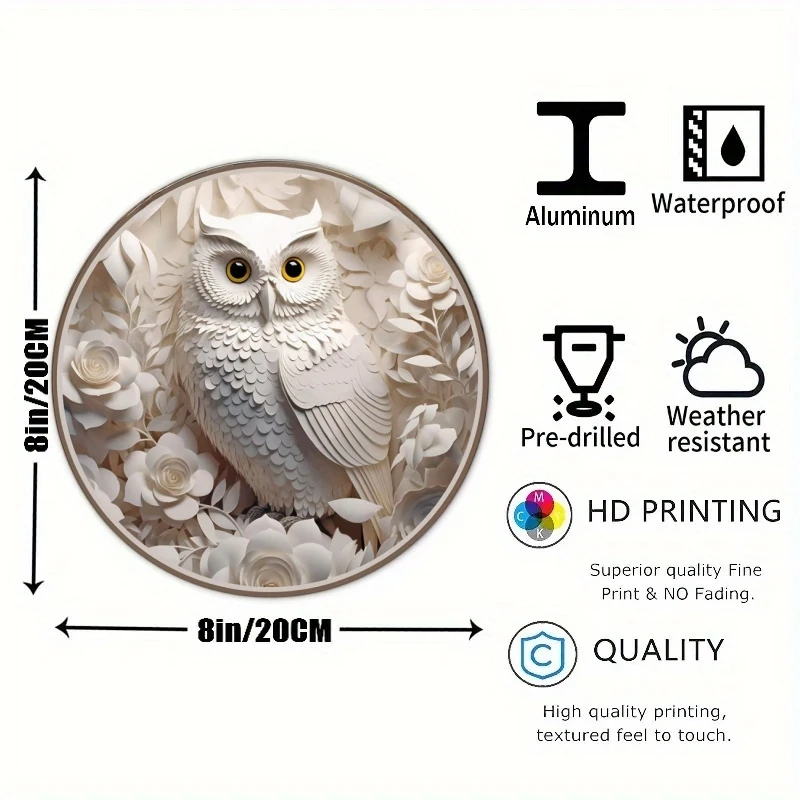 3D Round Metal Aluminum Sign Art Painting Wreath Decorative Plates Entrance Gift Mask Theme For Bar Club Home Room Wall Decor