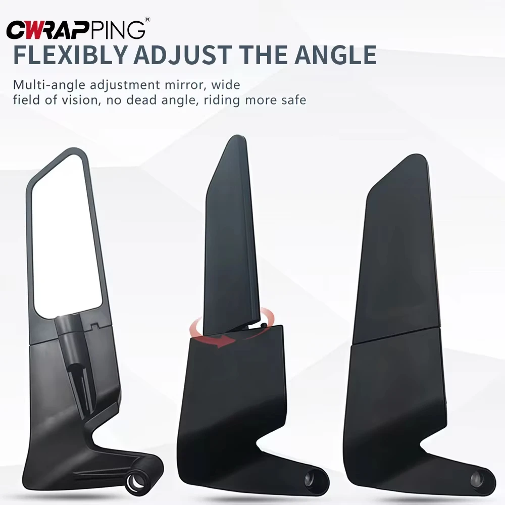 Foldable Motorcycle Wind Wing Stealth Rotate Side View Mirror For Z1000 Z900 Z800 Z750 Z650 Z400 Z300 Z250 Z125 Shockproof​