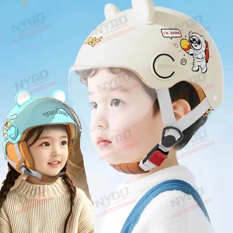 Children's Motorcycle Helmet Suitable for Both Men and Women in All Seasons Cartoon Cute Safe and Comfortable Helmet