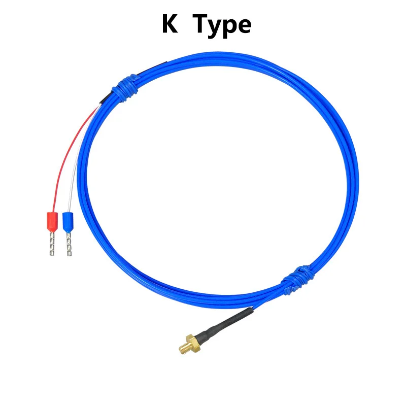 K/PT100 type M3 M4 bolt head 0.12m 0.5m 1m 1.5m 2m 3m plastic cable 3D printer thermocouple screw temperature sensor