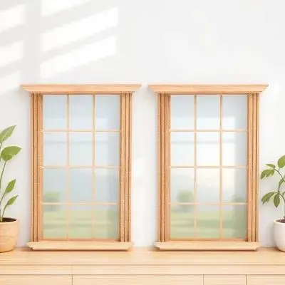 

Миниатюрные фигурки оконных рамок для декора кукольного домика, набор для рукоделия, аксессуар для модели миниатюрного дома, 2 шт., прямая поставка, новый дизайн 2025 года