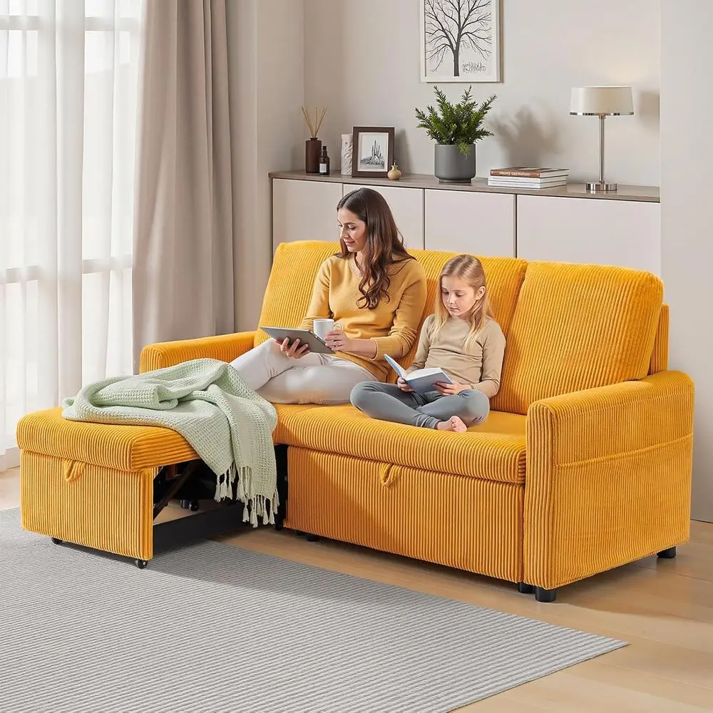 

L-образный секционный диван Cloud с шезлонгом, глубоким сиденьем для небольших помещений, желтый мягкий диван для гостиной и спальная кровать