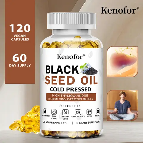 블랙 시드 오일 캡슐, 항산화 보충제, 면역, 피부 및 심장 건강을 지원하고, 모발과 손톱에 도움을 줍니다.