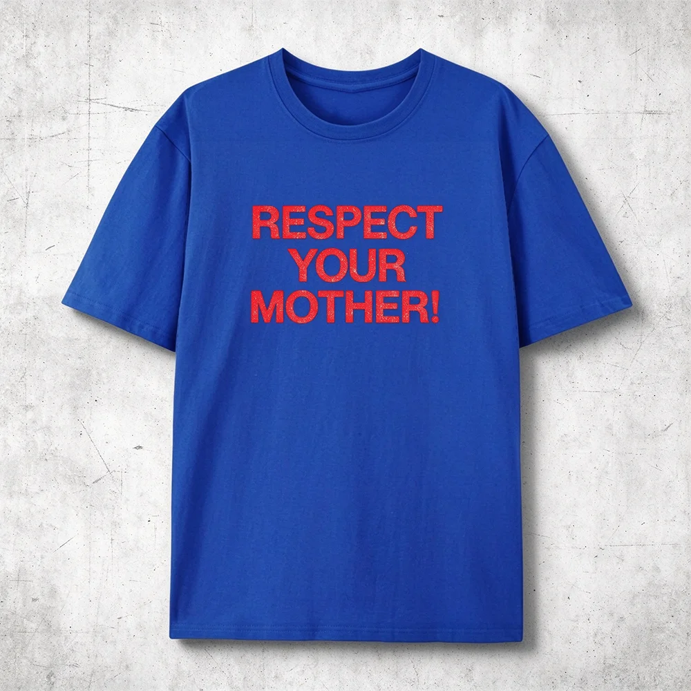 Respect Your Mother Vintage Text Graphic T Shirt Unisex Retro Slogan Print Short Sleeve Tee Casual Summer Tops For Men Women