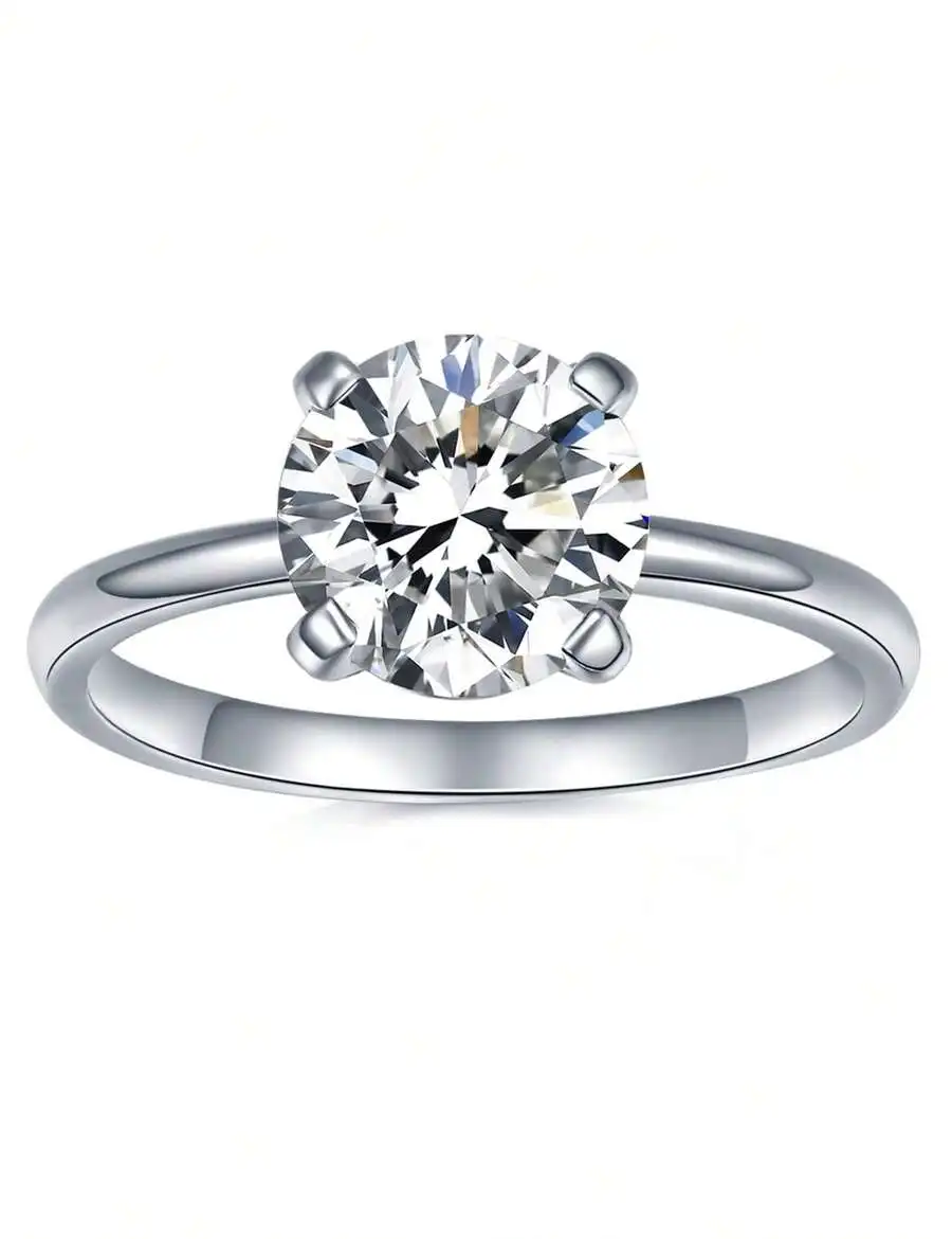 

Four Prong Solitaire Crystal Ring For Women Fashion Jewelry Gift