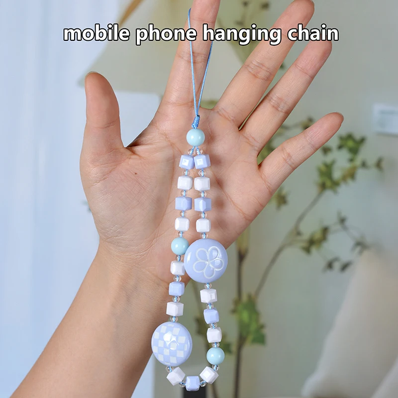 Mobile Phone Lanyard Handmade Beaded Mobile Phone Case Lanyard Simple And Fashionable Commuting Plant Pattern Unisex