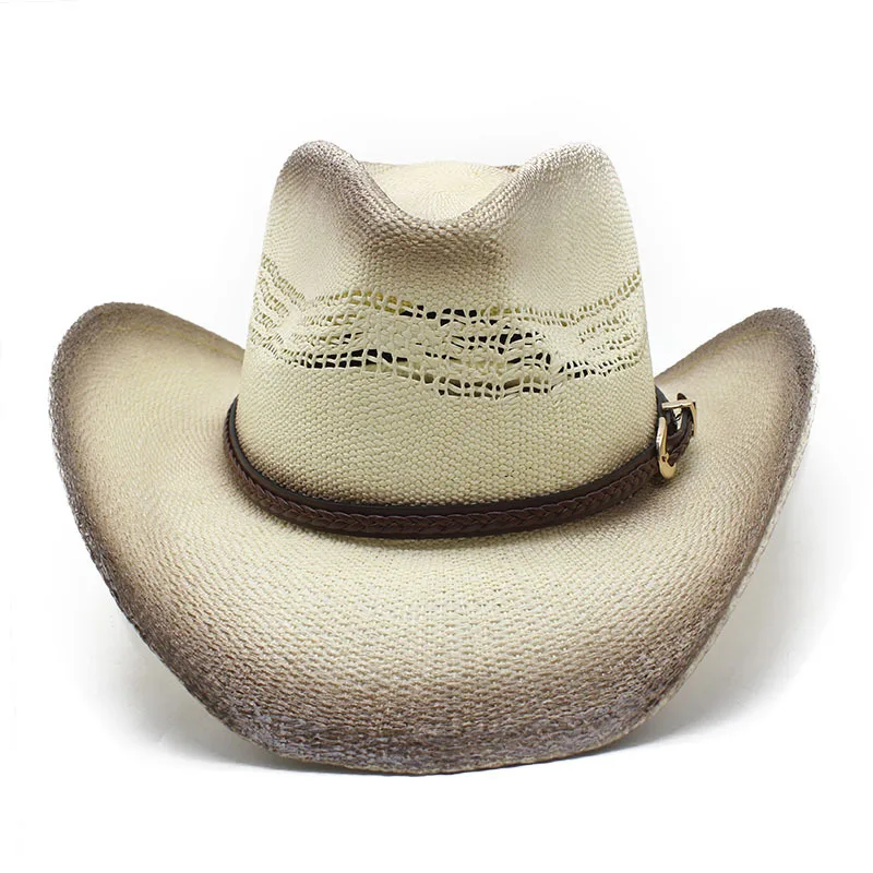 Hard Shell Ethnic Style Handmade Western Panama Cowboy Knight Beach Sun Hat