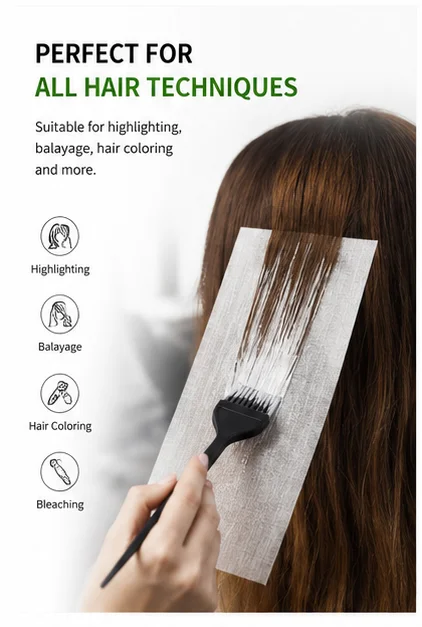 50pcs Highlight Paper Hair Dyeing Sheets Reusable Hair Coloring Isolation Sheet Foil Alternative Hairdressing Dyeing Tools  ﻿