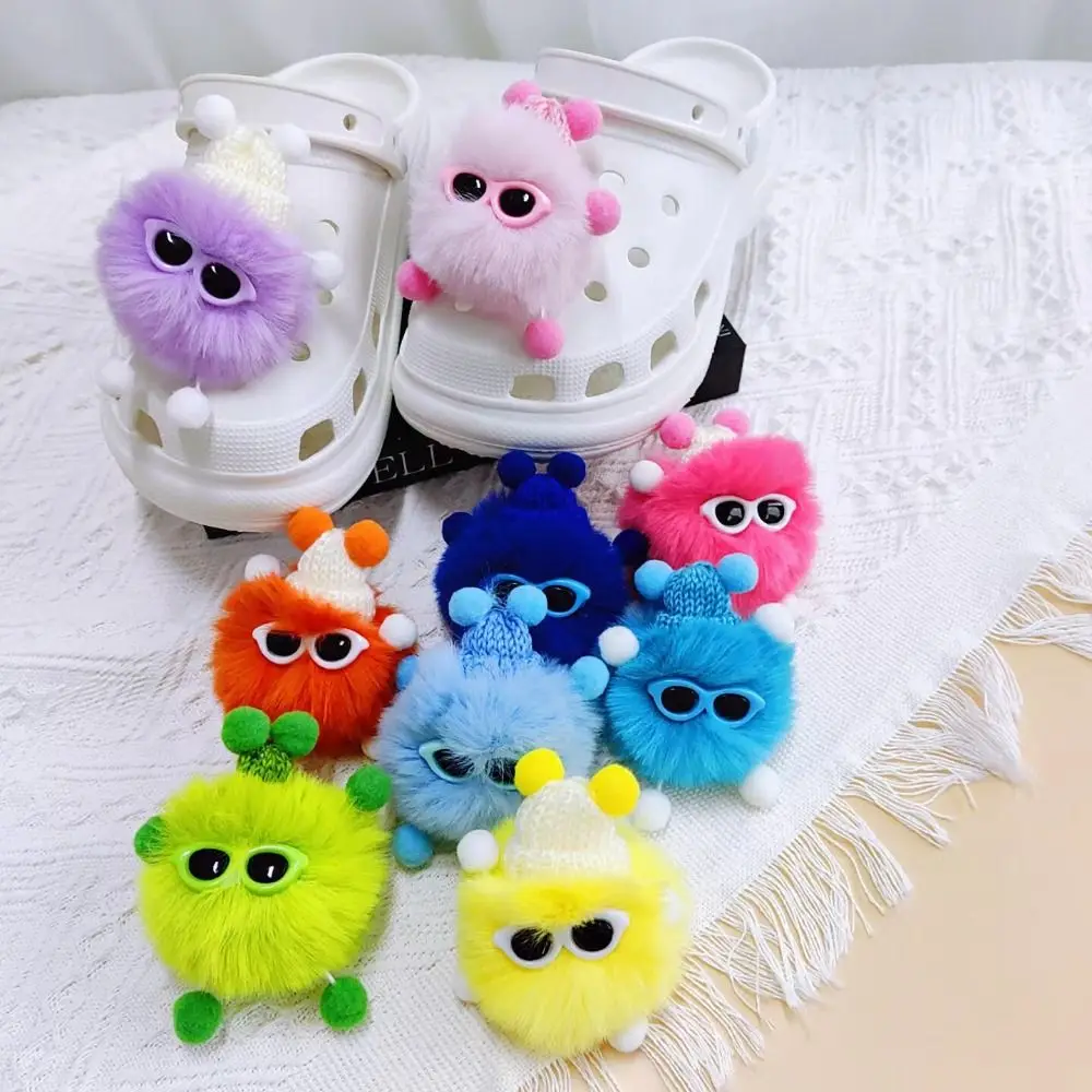 Boule en peluche elfe bricolage, chaussures de beurre de dessin animé Kawaii, décor de chaussures à trou de structure, mode