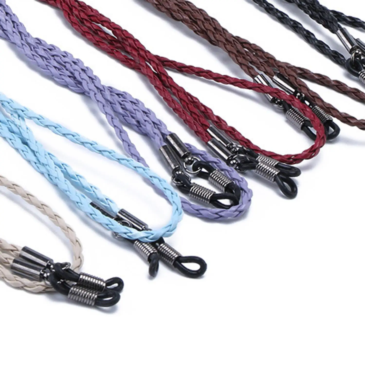 Thick Twist Sunglasses Leather Rope Chain Eyewear Braided Glasses Lanyard Strap Outdoor Sports Non-slip Eyeglass Accessories