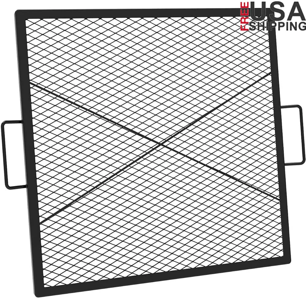 

Heavy Duty Fire Pit Cooking Grate 30 Inch Square BBQ Grill Grate Replacement Outdoor Camping Sear Mesh Open Fire Cooking