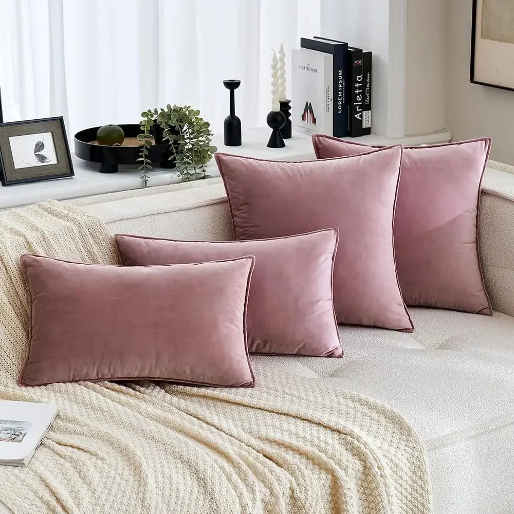 Nordic Style Solid Velvet Cushion Cover 45x45cm, 30x50cm Pillow Case, Simple Luxury Sofa Decorative Pillow Cover for Home