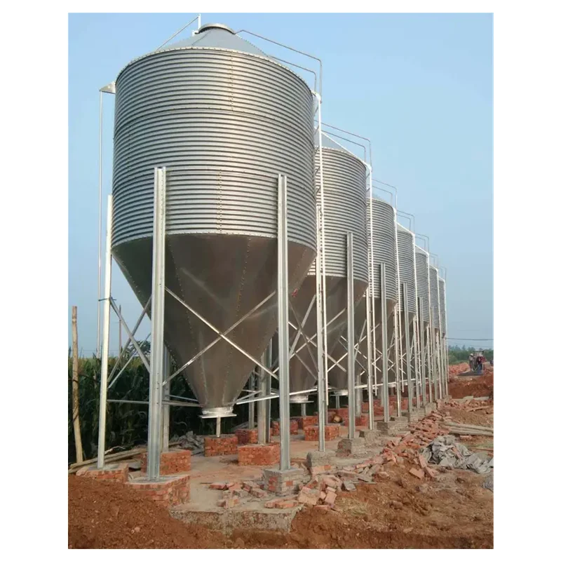 Custom Made Galvanized Steel Silo Aluminum Equipment Support Large Capacity Fodder Storage Livestock Farm Feed Grain Storage Bin