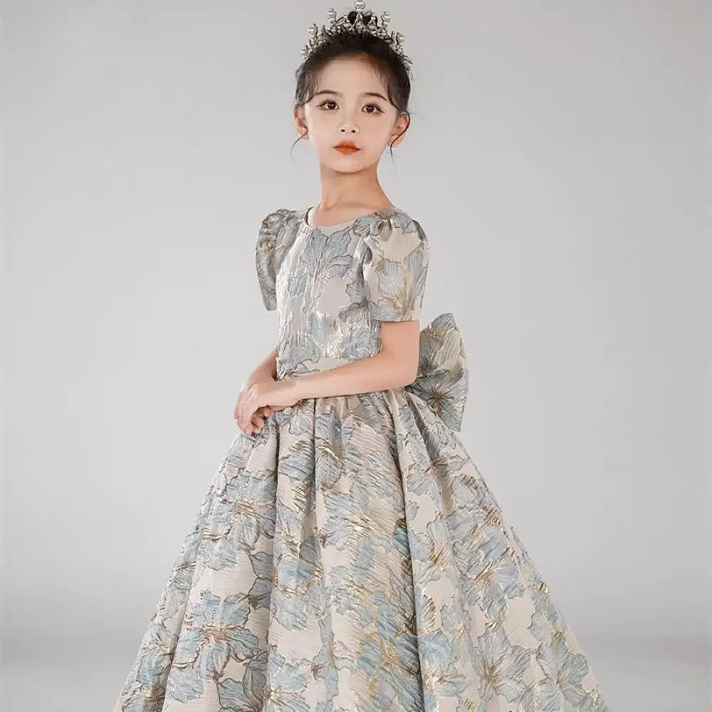 Kids Pageant Evening Gowns Flower Girl Embroidery Dress Weddings Birthday Party Robe For Girls First Communion Dresses