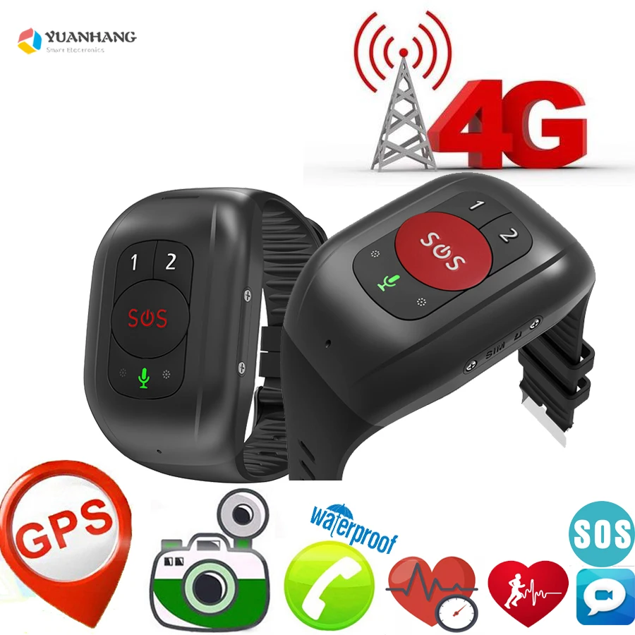 스마트 4G GPS 와이파이 트래커 학생 노인 원격 카메라 심박수 모니터 스마트워치, SOS 영상 통화, 안드로이드 폰 워치 