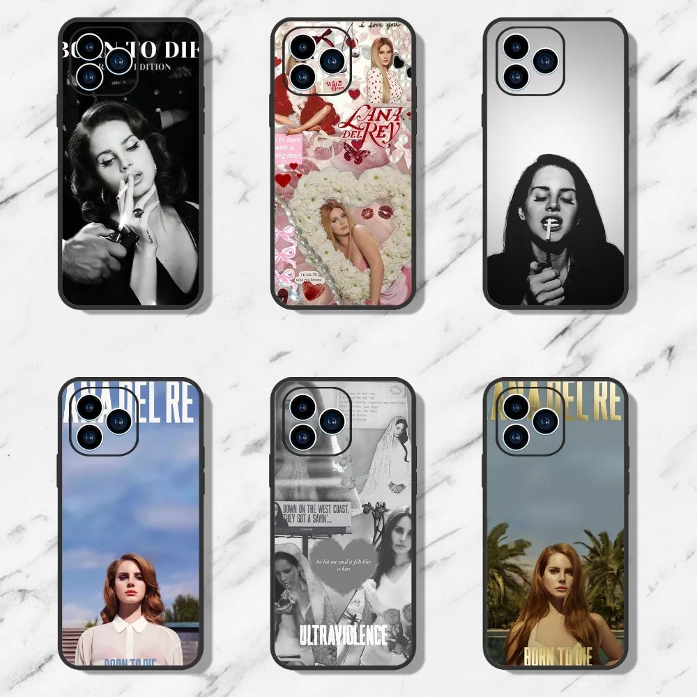 L-Lana D-Del Rey Singer Phone Case For iPhone 11 12 13 14 15 Mini Pro Max Plus 8 xr xs Black Shell