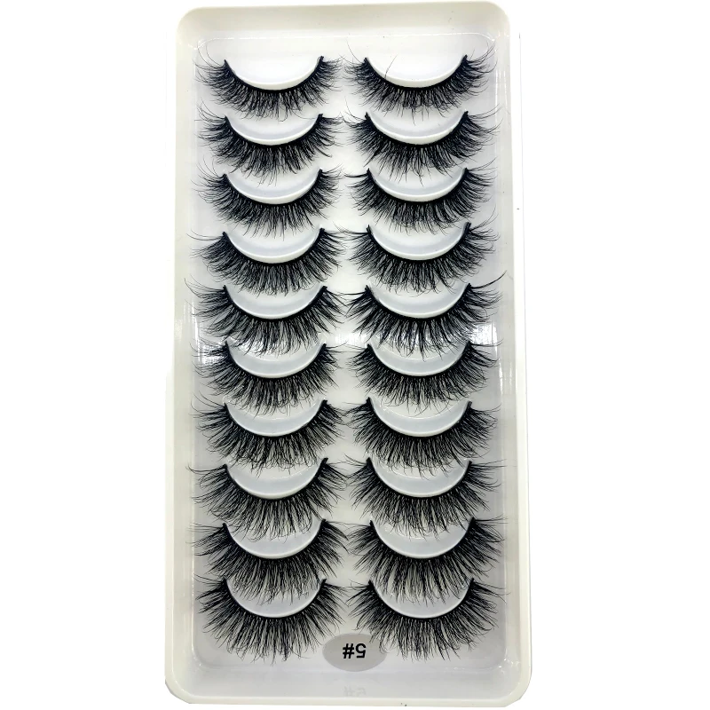 AMSDCN Künstliche Kurze Nerz-Wimpern, Natürlich Dramatische Falsche Wimpern, 10 Paar 3D-Wimpern für Make-up – Detail 20
