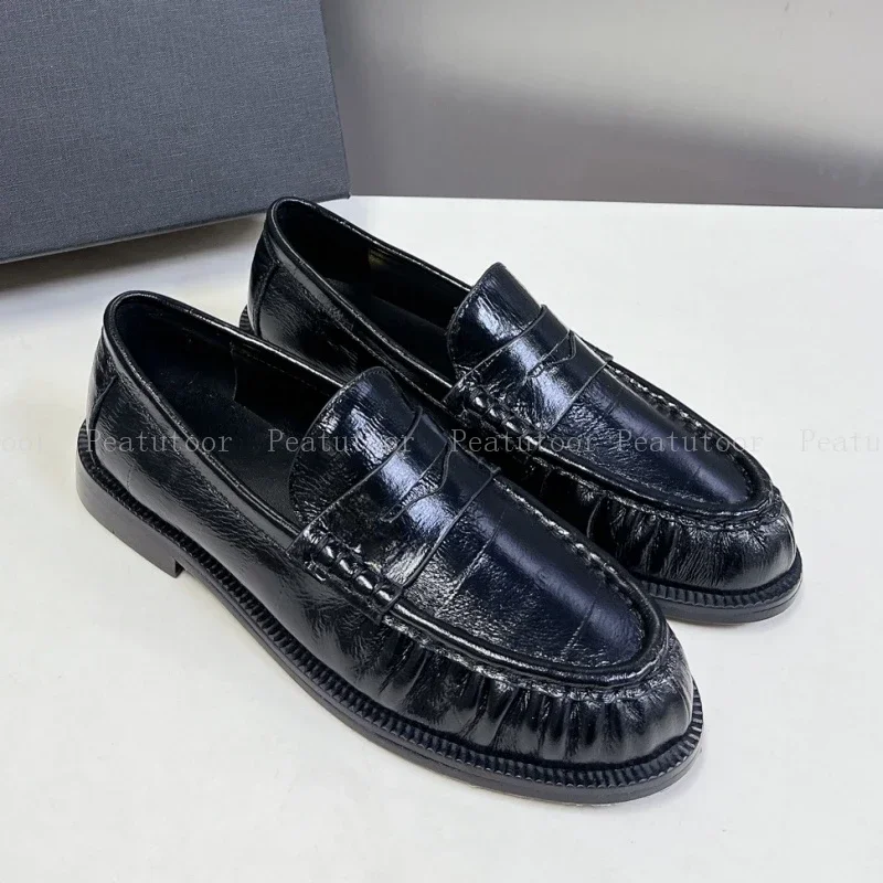 Dames Loafers Ronde Neus Topkwaliteit Echt Leer Flats Ondiep Comfort Dagelijks Woon-werk Wandelschoenen Kantoor Casual Schoenen Hot