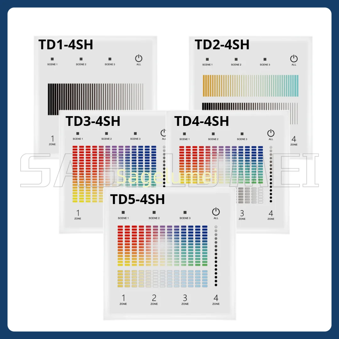 DALI Master 4 Zone 1-5 Color Touch Panel Series Used to Control DALI DT6/DT8 Devices Applied in Schools Retail Hospitals Offices