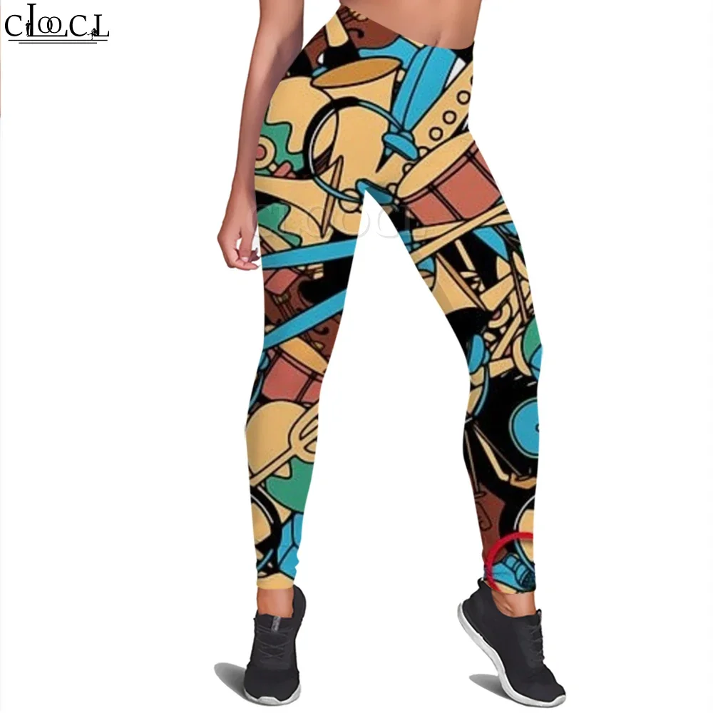 CLOOCL Vintage Fashion Legging Yoga Pants Hip Hop Style Pattern Printed Trousers for Female Gym Workout Outdoor Jogging Pants