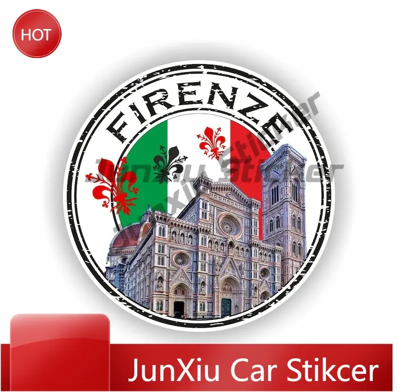 

Firenze Italia Italy Seal Sticker Round Durable Vehicle Sticker For Bumper Door Weatherproof Decoration Auto Accessories