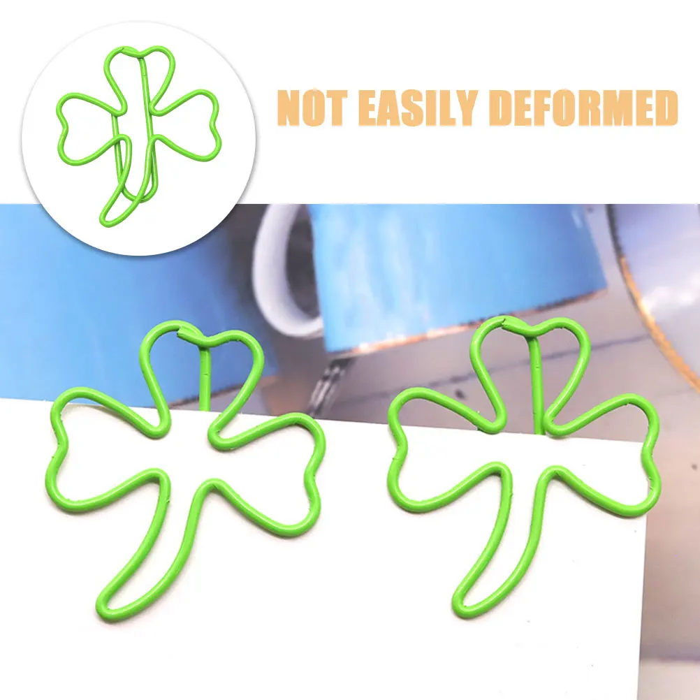 

40pcs Clover Bookmark Plastic Leaf Paper Clip Document Clamps Office Supplies Unique Book Marker Note Clips File Folder