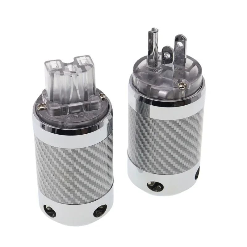 Hifi audio adapter us stecker kohle faser rhodiniert c13 iec stecker für verstärker cd ac stromkabel