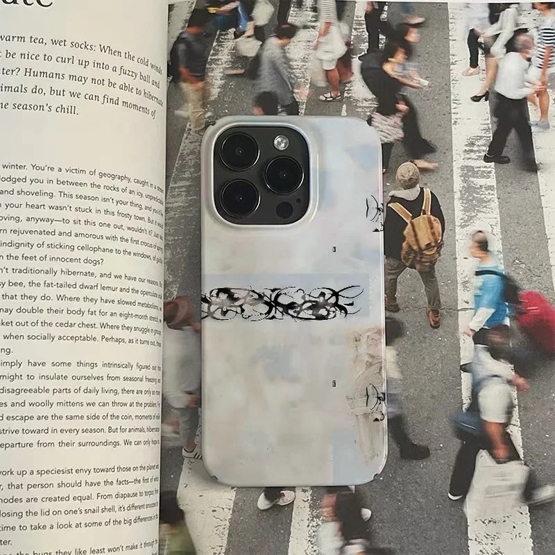 INS KOREANische Farbwiedergabe-Kunst-Handyhülle für iPhone 16 15 14 13 12 11 Pro Max X XS XR XSMax 7 8 Plus, glänzende Folie, harte PC-Abdeckung