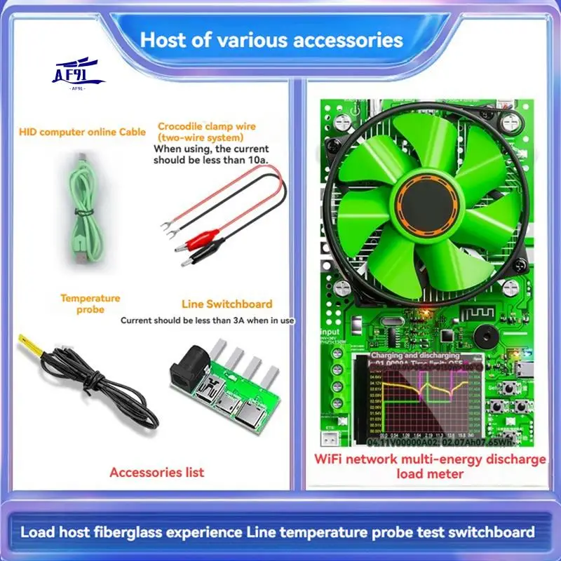

AF91-WIFI Adjustable Constant Current Electronic Discharge Load Battery Power Battery Internal Resistance Capacity Tester 25A