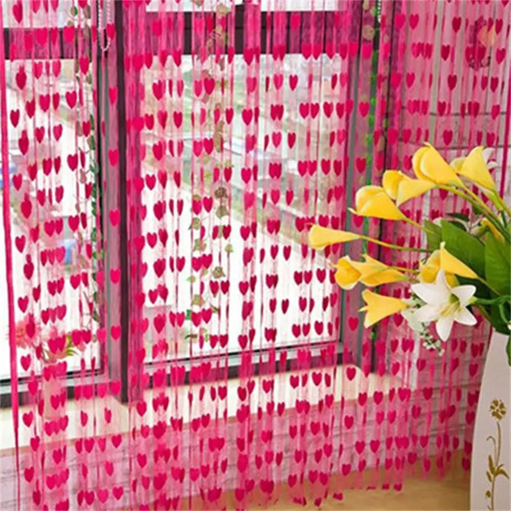Romantic Heart-shaped Living Room Line Curtain Tassel Cord Curtain Door And Window Curtain