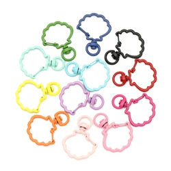 10pcs/lot Candy Colors Shell Shape Lobster Cute  Keychain Lobster Clasp Hooks Key Circle for Key Ring Clasp DIY Making