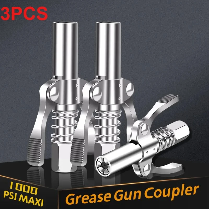 3pcs10000 PSI butter gun connector 8-point high pressure oil nozzle anti slip lock clamp type dual handle oil nozzle