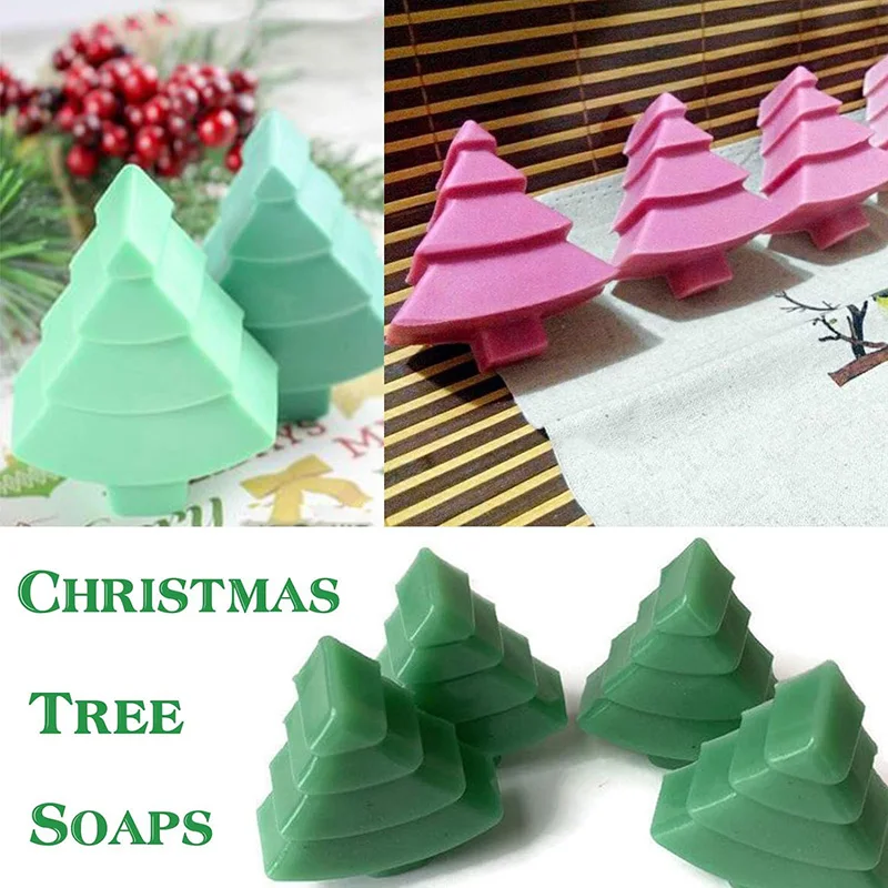 Christmas Silicone Molds Mini Xmas Fondant Chocolate Candy Cake Molds Christmas Tree Baking Molds for Xmas Party Cake Decor