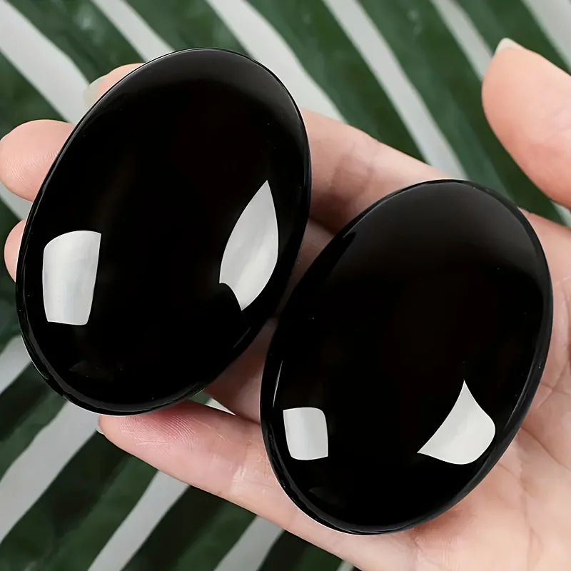 1pc Natural Obsidian Polished Palm Stones - Home Decor, Perfect Gift Choice for Valentine's Day, Easter, Christmas