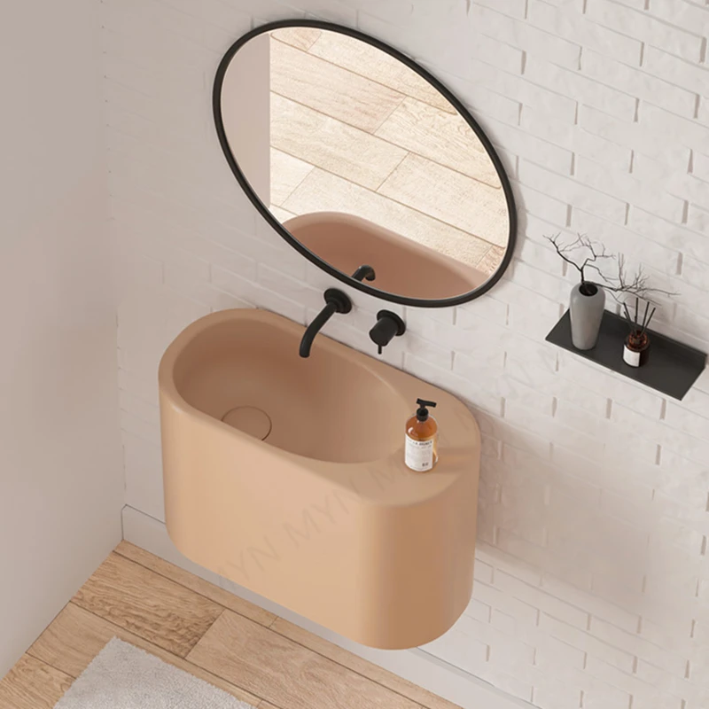 Matte Color Patented Wall Mounted Artificial Stone Wash Basin