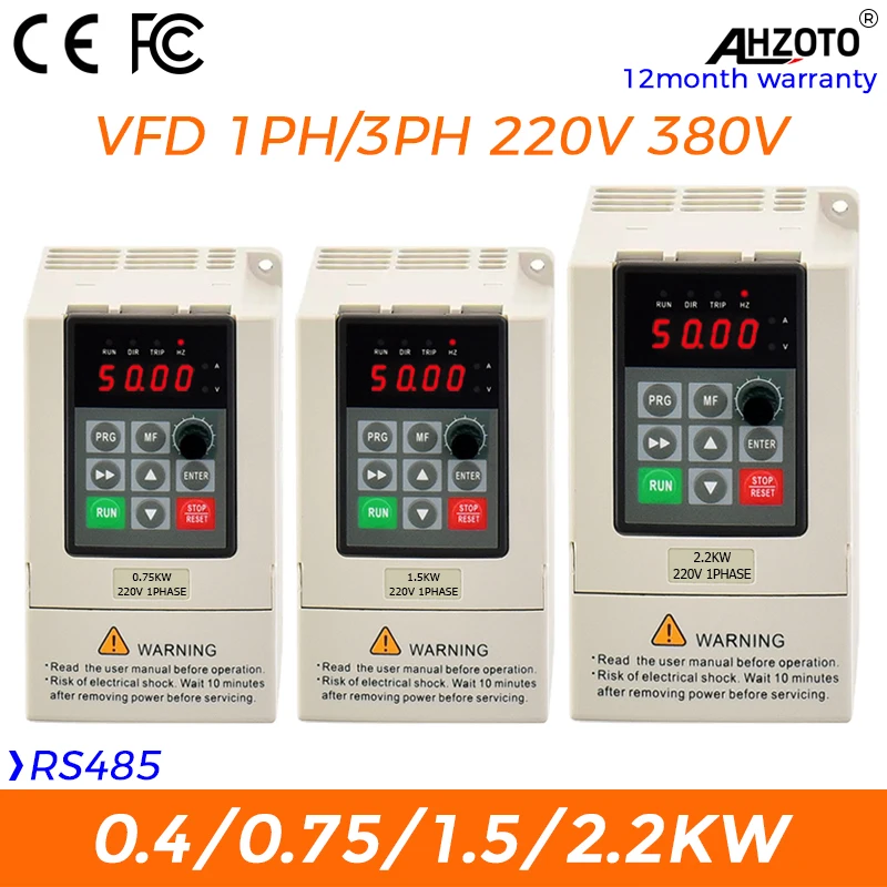 VFD 110V 220V 380V 0.4KW 0.75KW 1.5KW 2.2KW Three-phase…