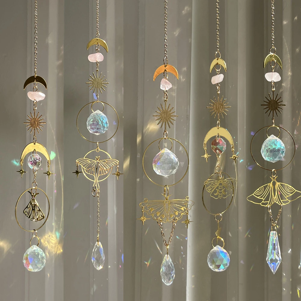 

Crystal Suncatchers with Ball Prisms Hanging Pendant Window Sun Catcher Decor Indoor Rainbow Maker Ornaments for Garden Backyard