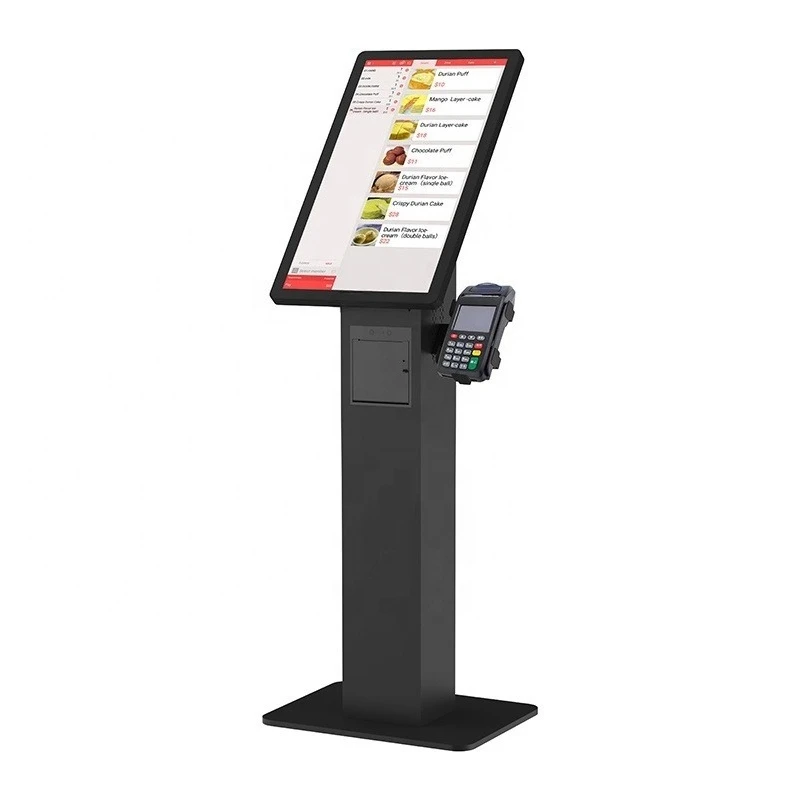 Restaurant Indoor Floor Standing 21.5 Automatic Touch Fast Food Self Ordering Payment Pos Terminal Ordering Kiosk