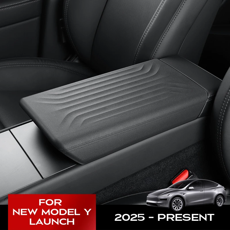 2026 2025 For Tesla Model Y Juniper Armrest Box Lid Cover TPE Soft Snug Fit Center Console Protector Case Interior Accessories