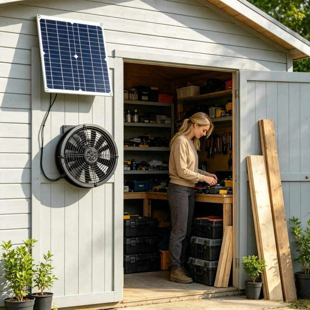 Outdoor Farm Backyard Solar 15W 25W Vent Cooling Exhaust Fan Kit Weatherproof Ventilation Fan For Greenhouse Chicken Coop Dog