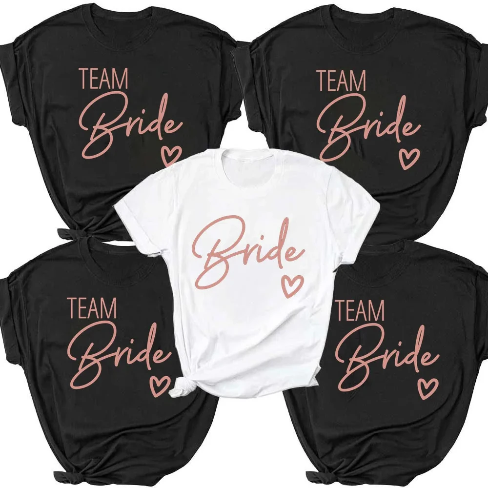 Hen Party Bachelorette Party White Grey Girl Wedding Female Tops Tees Team Bride Fashion Harajuku Kawaii T-shirt Y2K Clothing ﻿