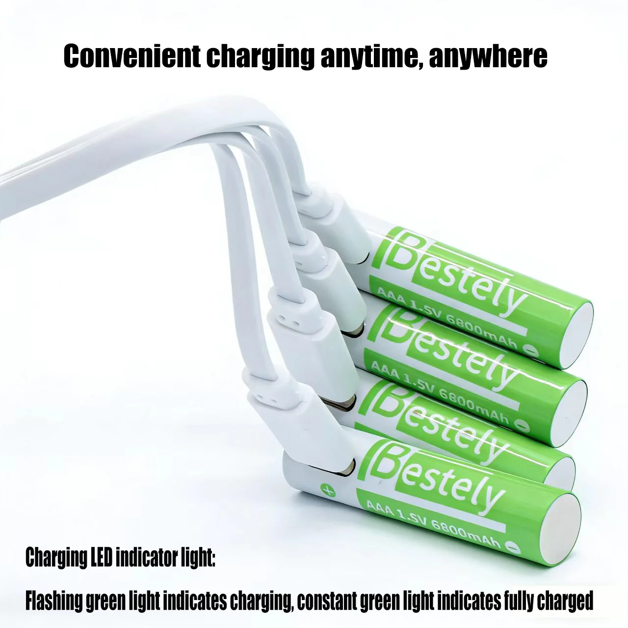 New 1.5v AAA  Rechargeable Lithium Batteries 6800mAh Capacity,Type-C USB AAA Li-ion Battery 2000 times cycle with cable for free