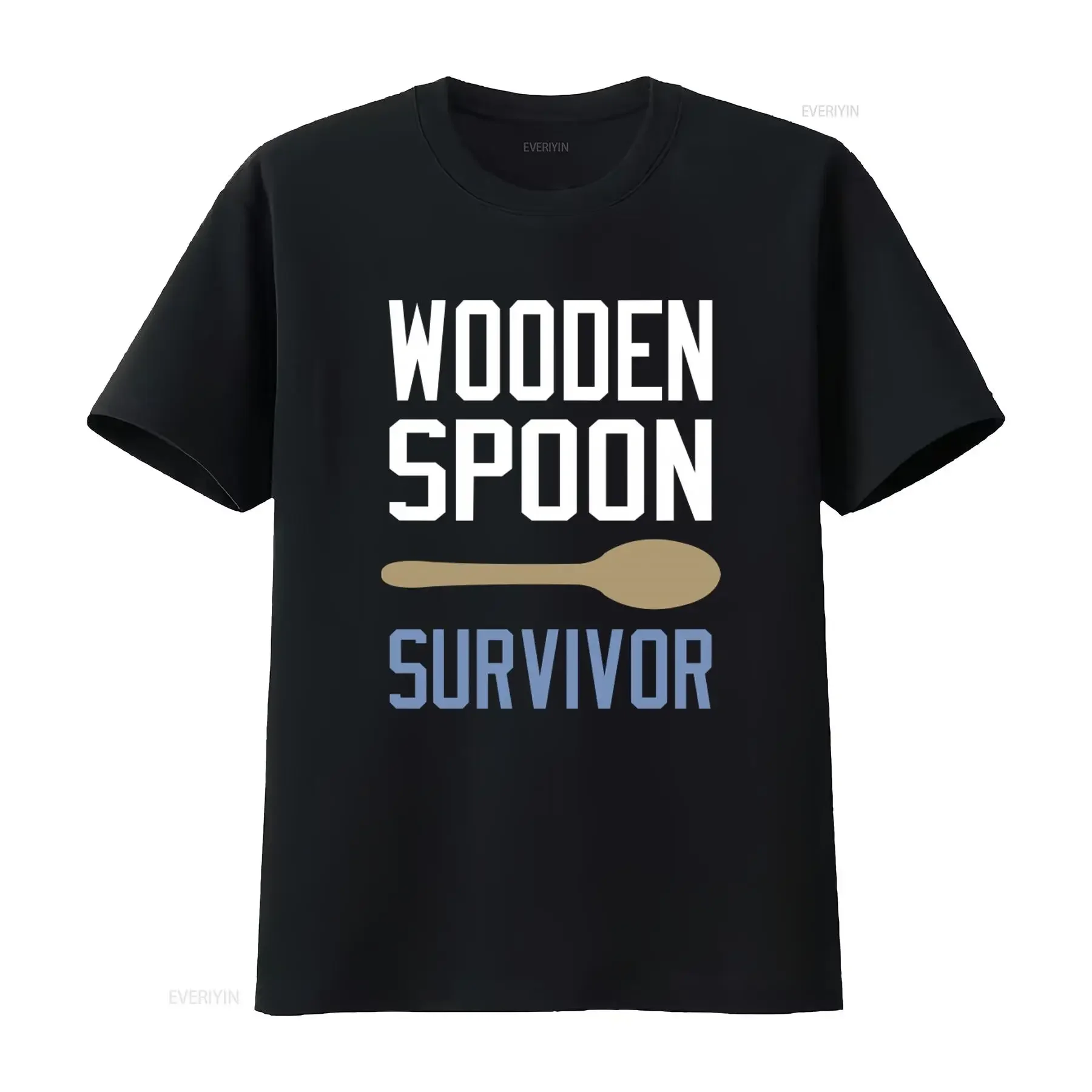 Wooden Spoon Survivor Print T Shirt for Casual Fashion vintage Washed Top For Everyday Wear designer clothes Breathable homme