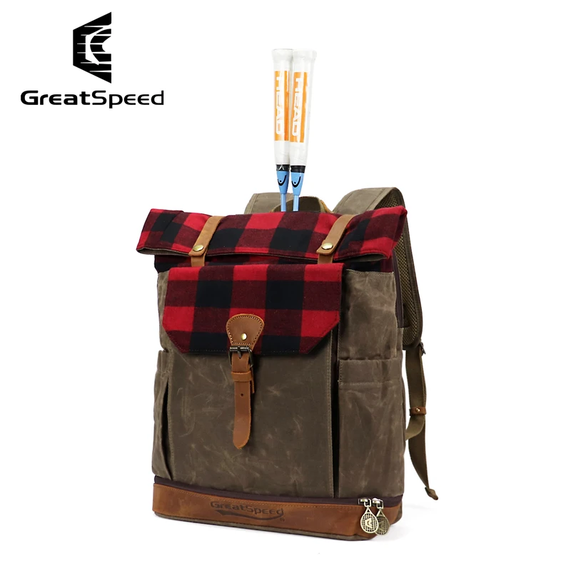 High Quality Tennis Racquet Backpack Portable Squash Padel Pickleball Tennis Bag Tenis Racket Bag Canvas Leather Sport Backpack