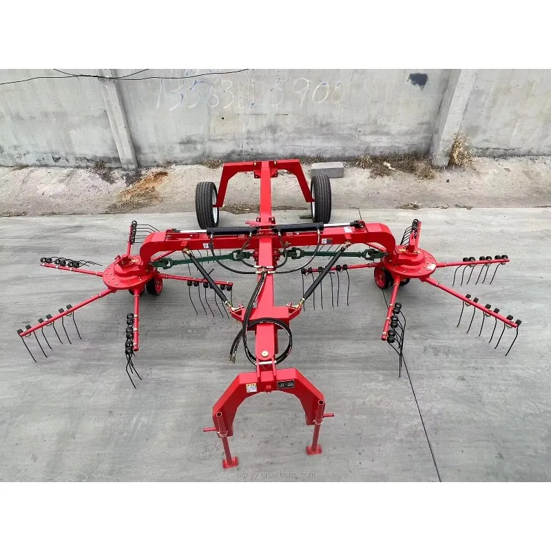 Customized 2.5m Rotary Grass Rake Machine With Integrated Drying And Raking Wheel For Lawn And Hay/Net Storage