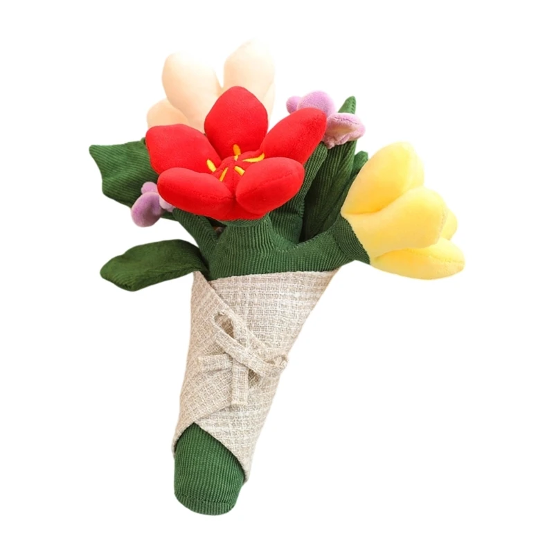 

Realistic Bouquet Stuffed Toy Faux Flower Plush Arrangement Safe For Kids Adults 15UB